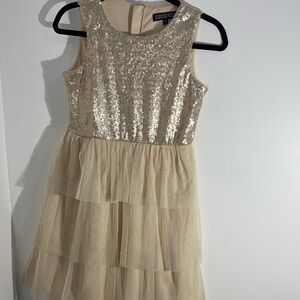 Gold Sequin Formal Kids Dress Size 16